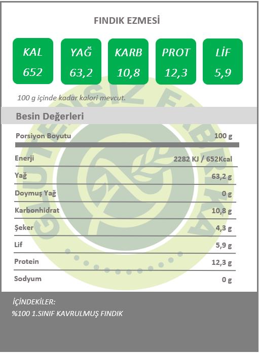 Glütensiz %100 Fındık Ezmesi 300 g