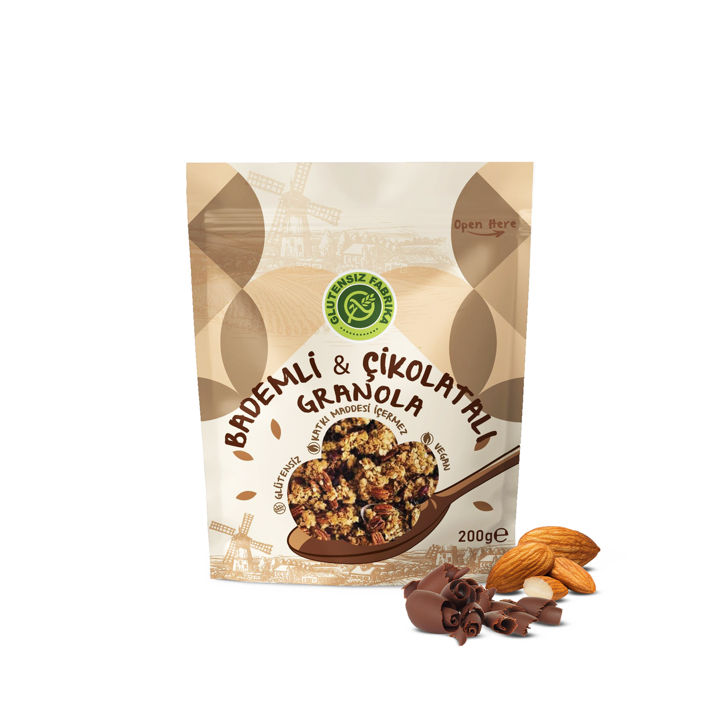Badem ve Çikolatalı Yulaf & Karabuğday Granola 200g