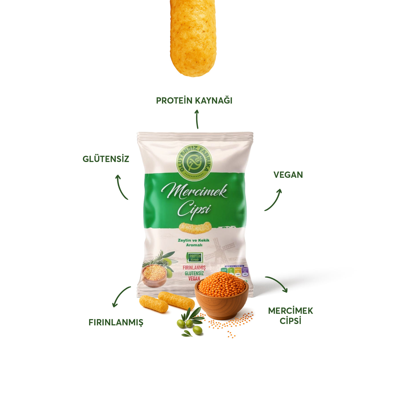 Mercimek Cipsi 60 g Karma Paket (3 Çeşit)