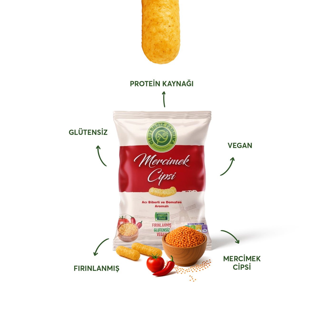 Mercimek Cipsi 60 g Karma Paket (3 Çeşit)
