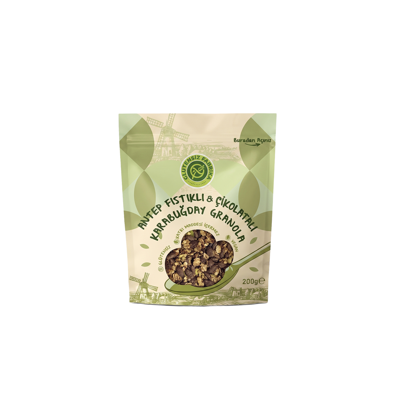 Antep Fıstıklı & Çikolatalı Karabuğday Granola 200g