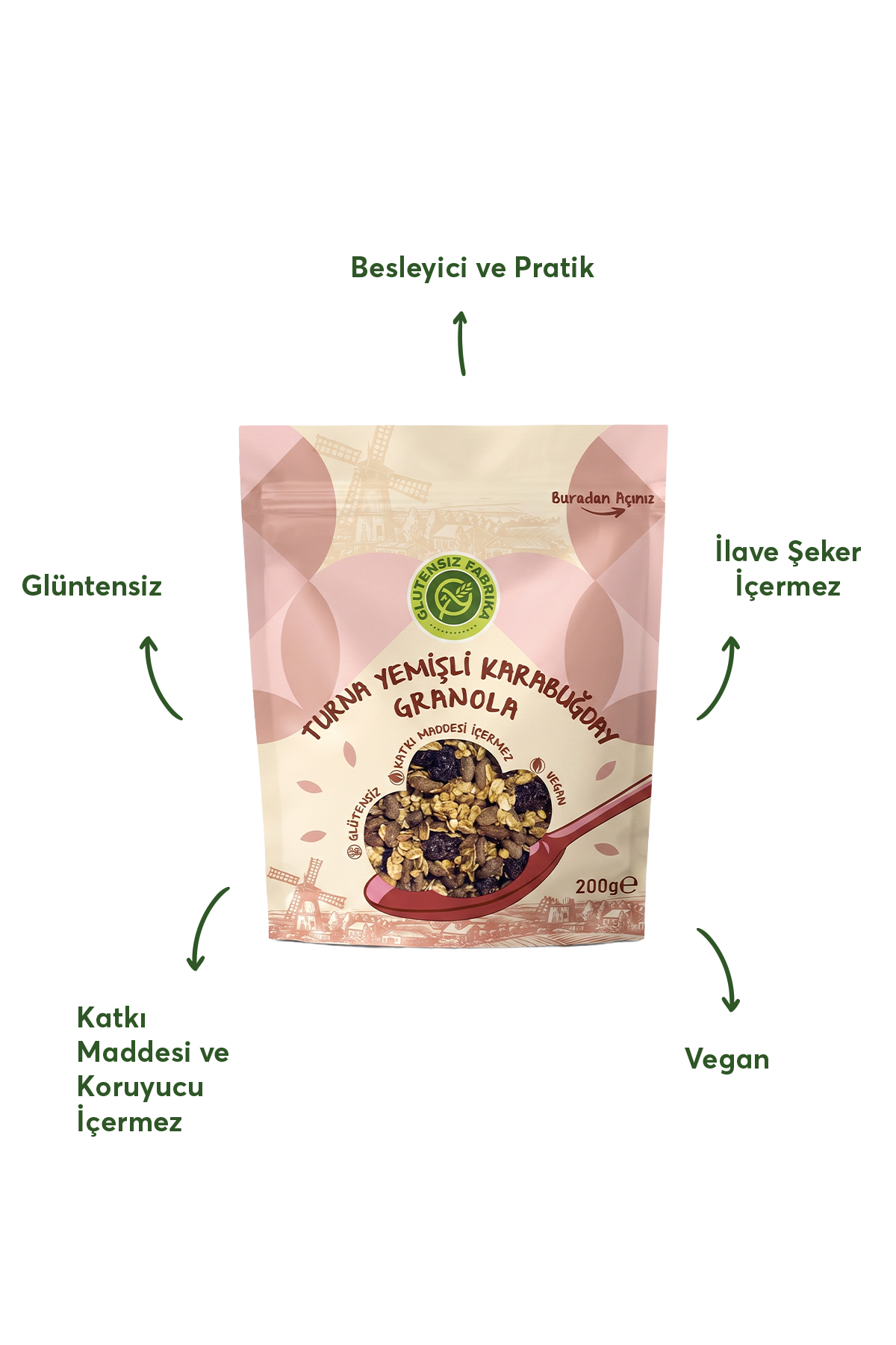 Turna Yemişli Karabuğday Granola 200 gr