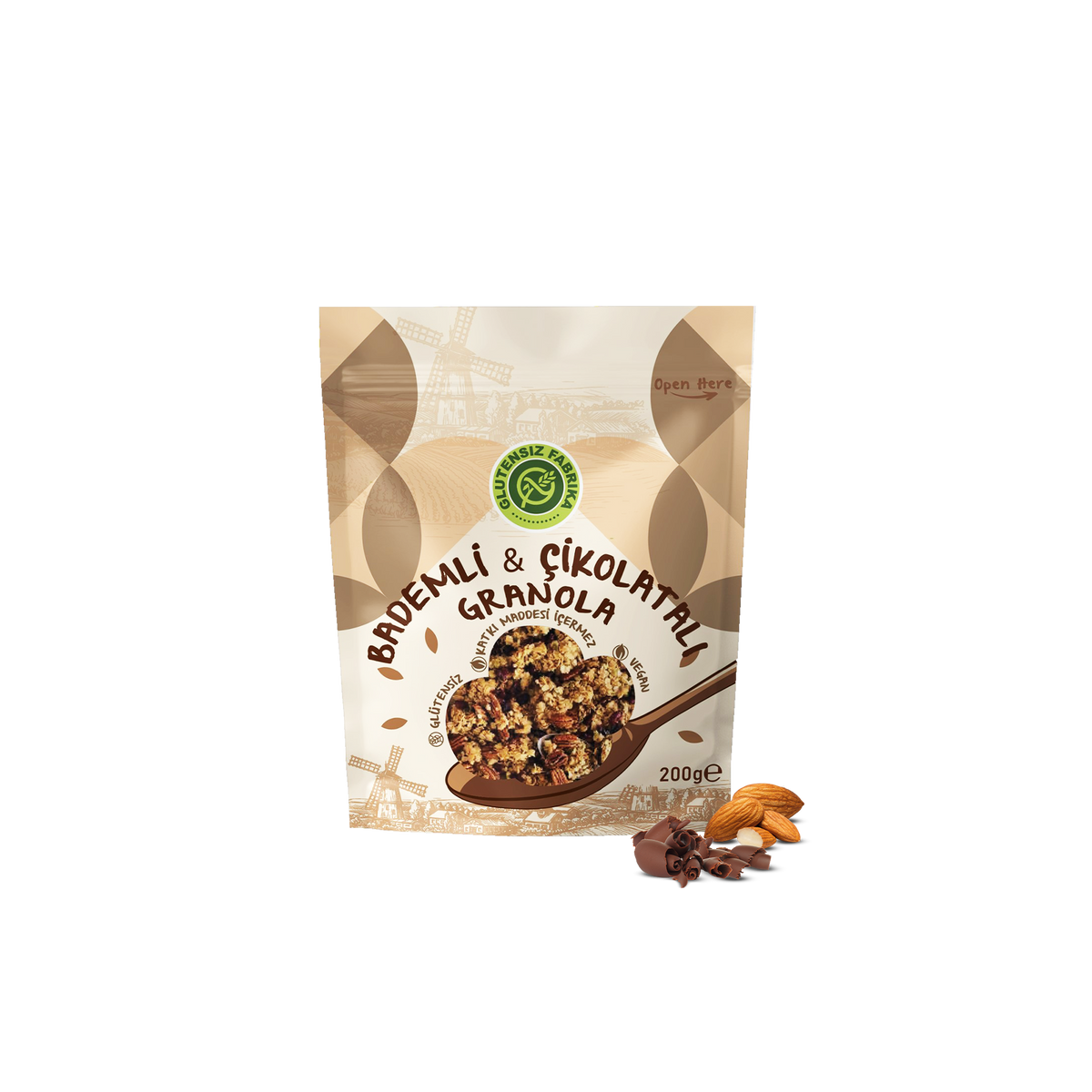 Badem ve Çikolatalı Yulaf & Karabuğday Granola 200g