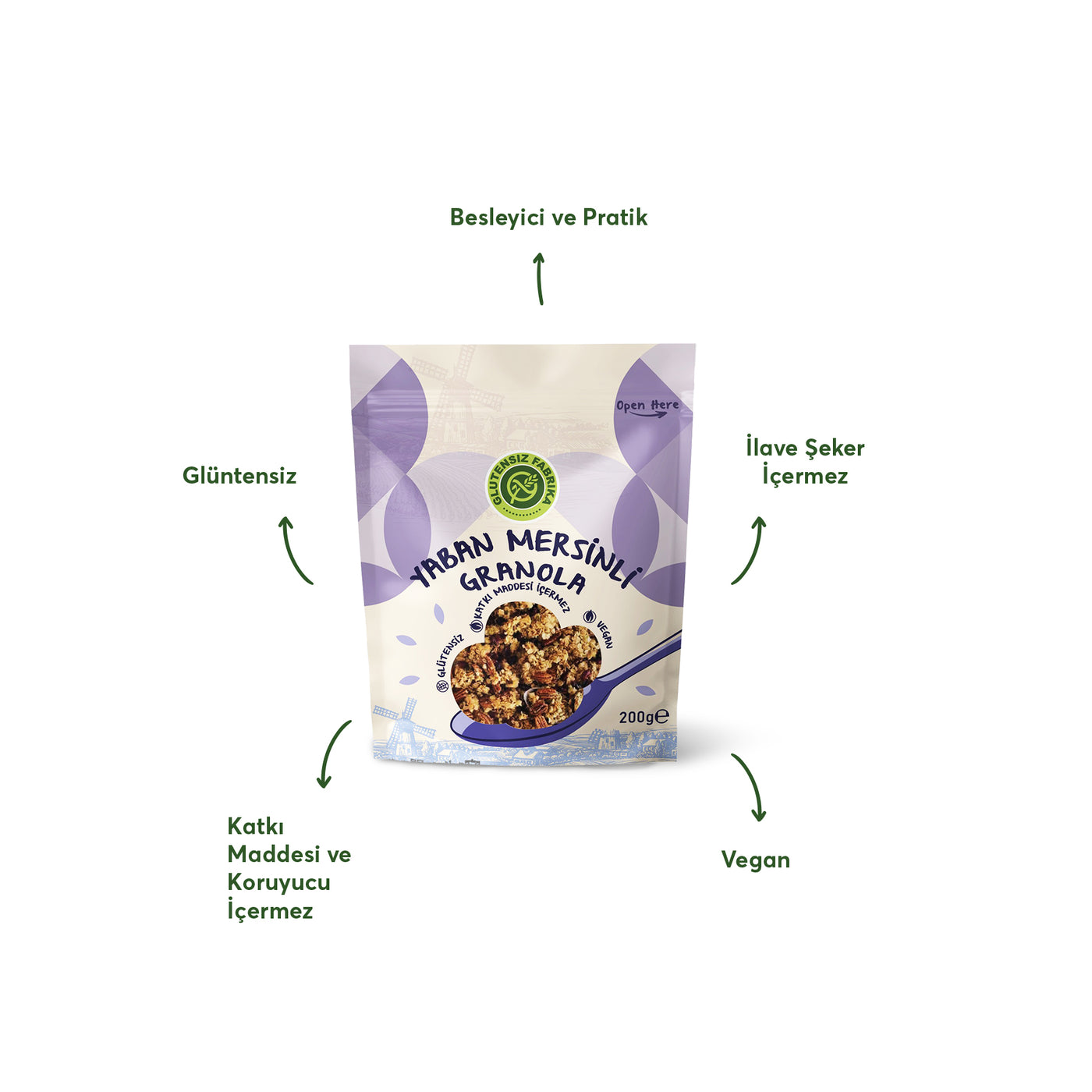 Yabanmersinli Yulaf & Karabuğday Granola 200 g