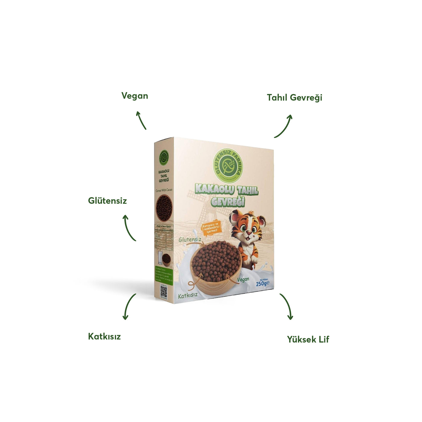 Glütensiz Kakaolu Tahıl Gevreği 250 g