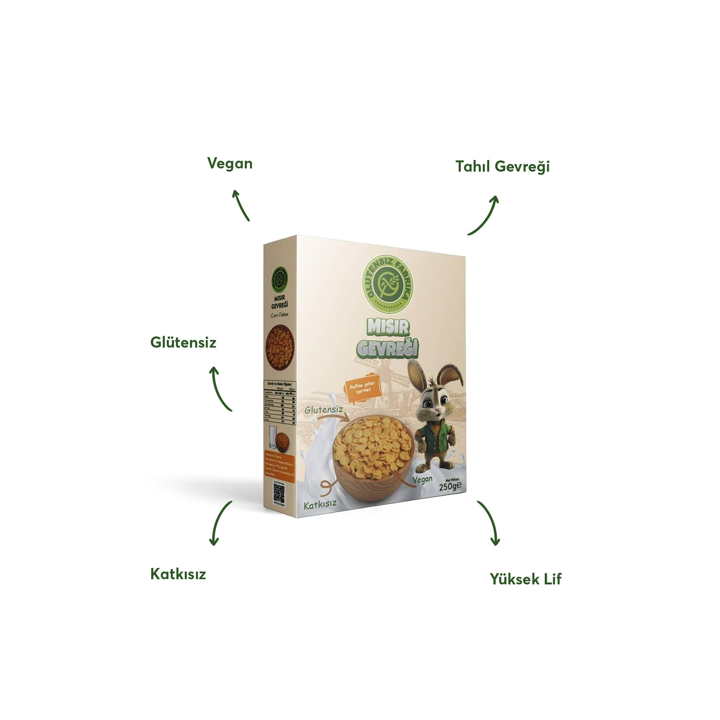 Glütensiz Yerli Mısır Gevreği 250 g