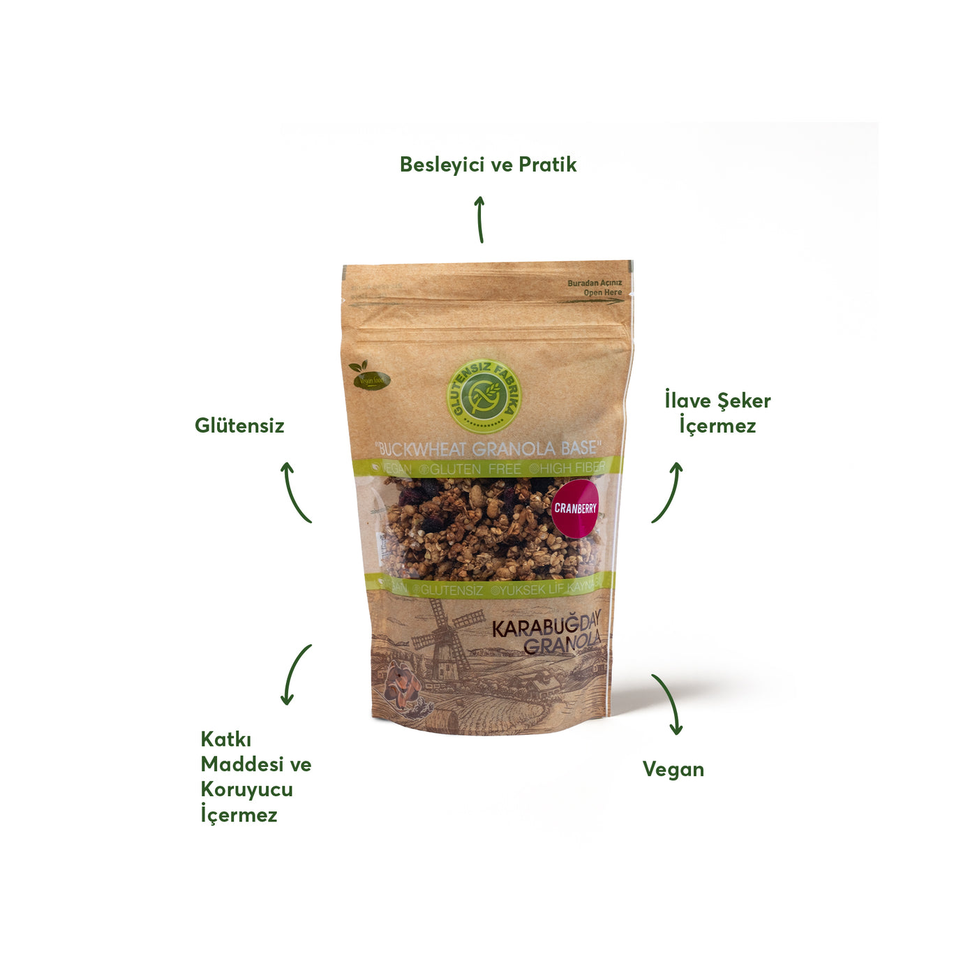 Cranberryli Yulaf & Karabuğday Granola 300 g