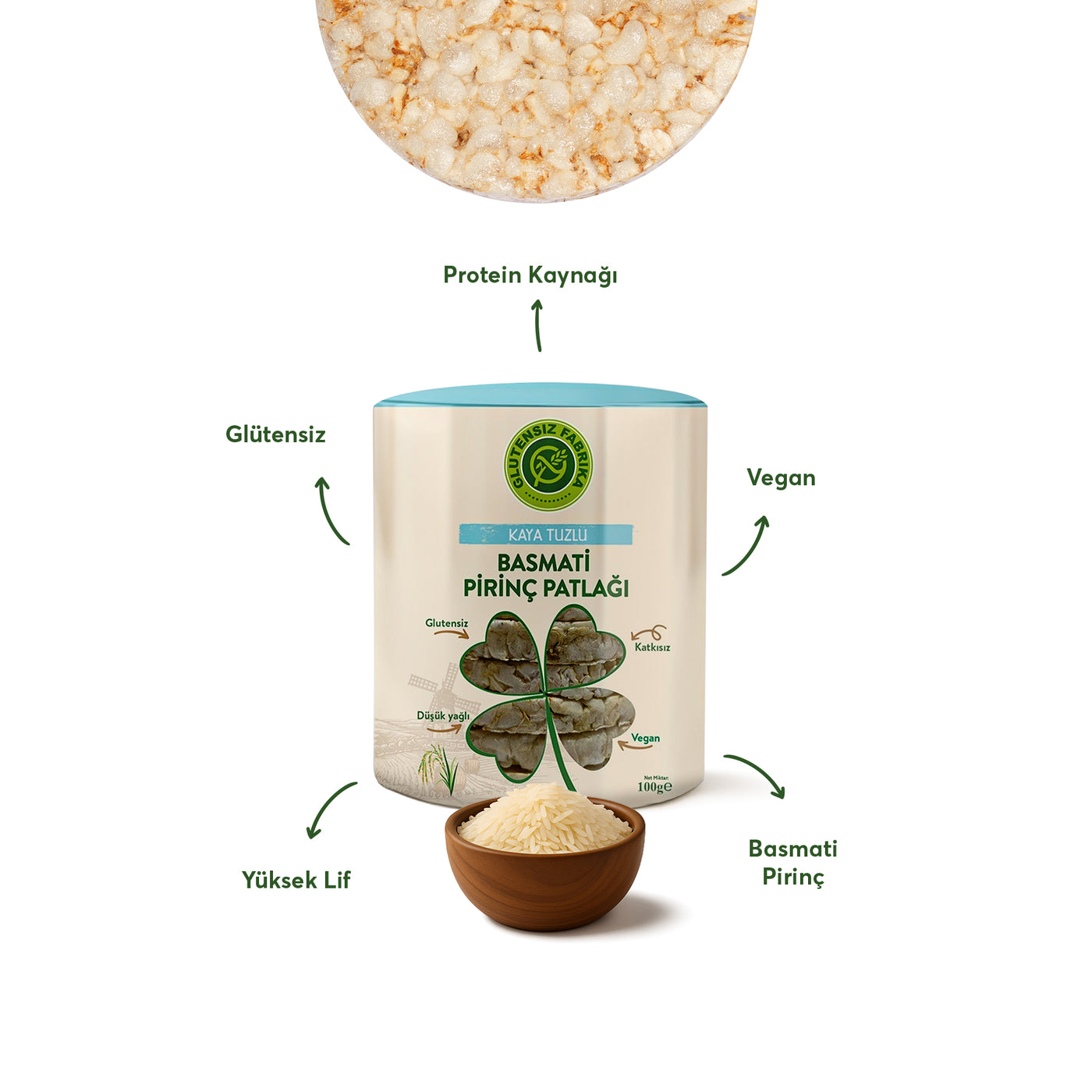 Kaya Tuzu Basmati Pirinç Patlağı 90 g x 6 Paket
