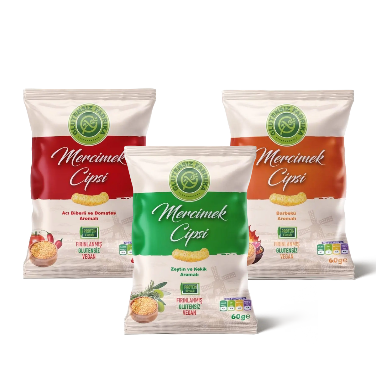 Mercimek Cipsi 60 g Karma Paket (3 Çeşit)
