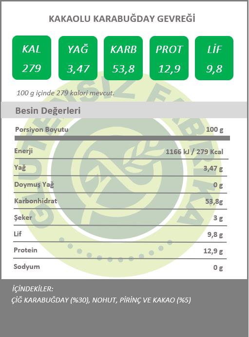 Glütensiz Kakaolu Karabuğday Gevreği 250 g