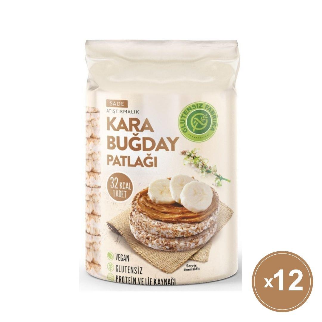 Karabuğday Patlağı Sade 100 g x 12 Paket (Glütensiz & Vegan)