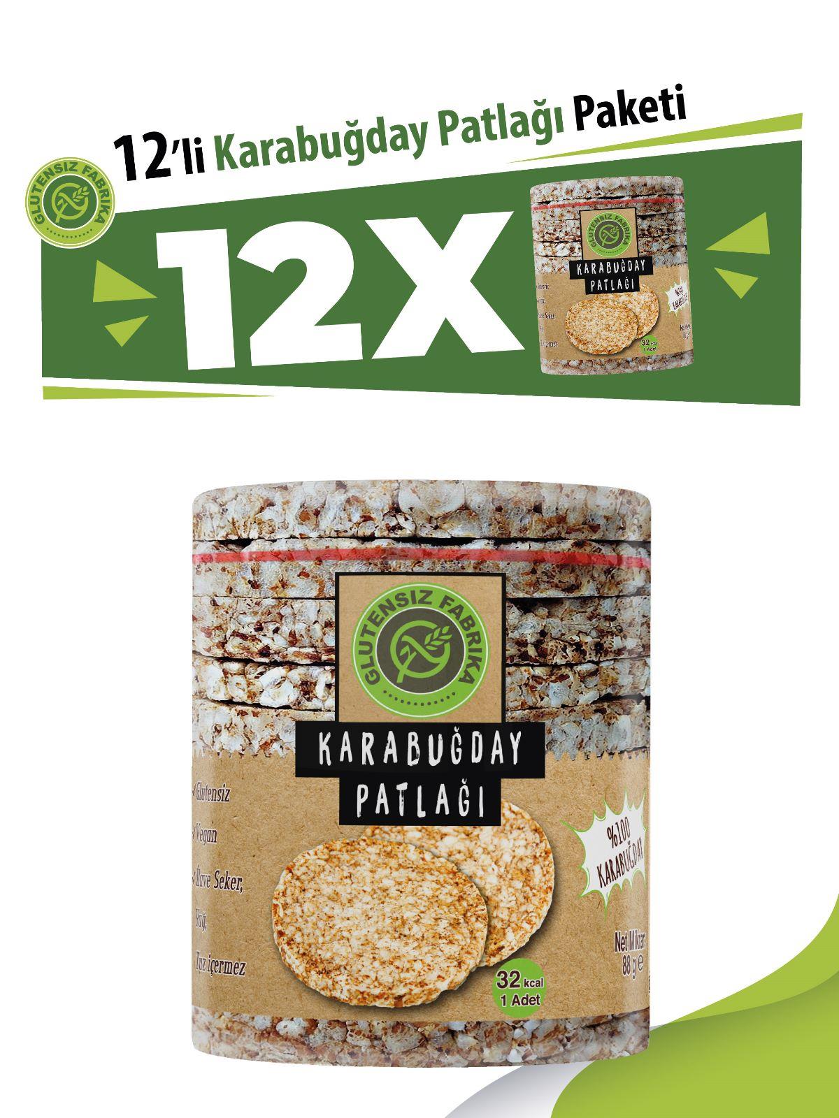Karabuğday Patlağı Sade 88 g x 6 Paket (Glütensiz & Vegan)