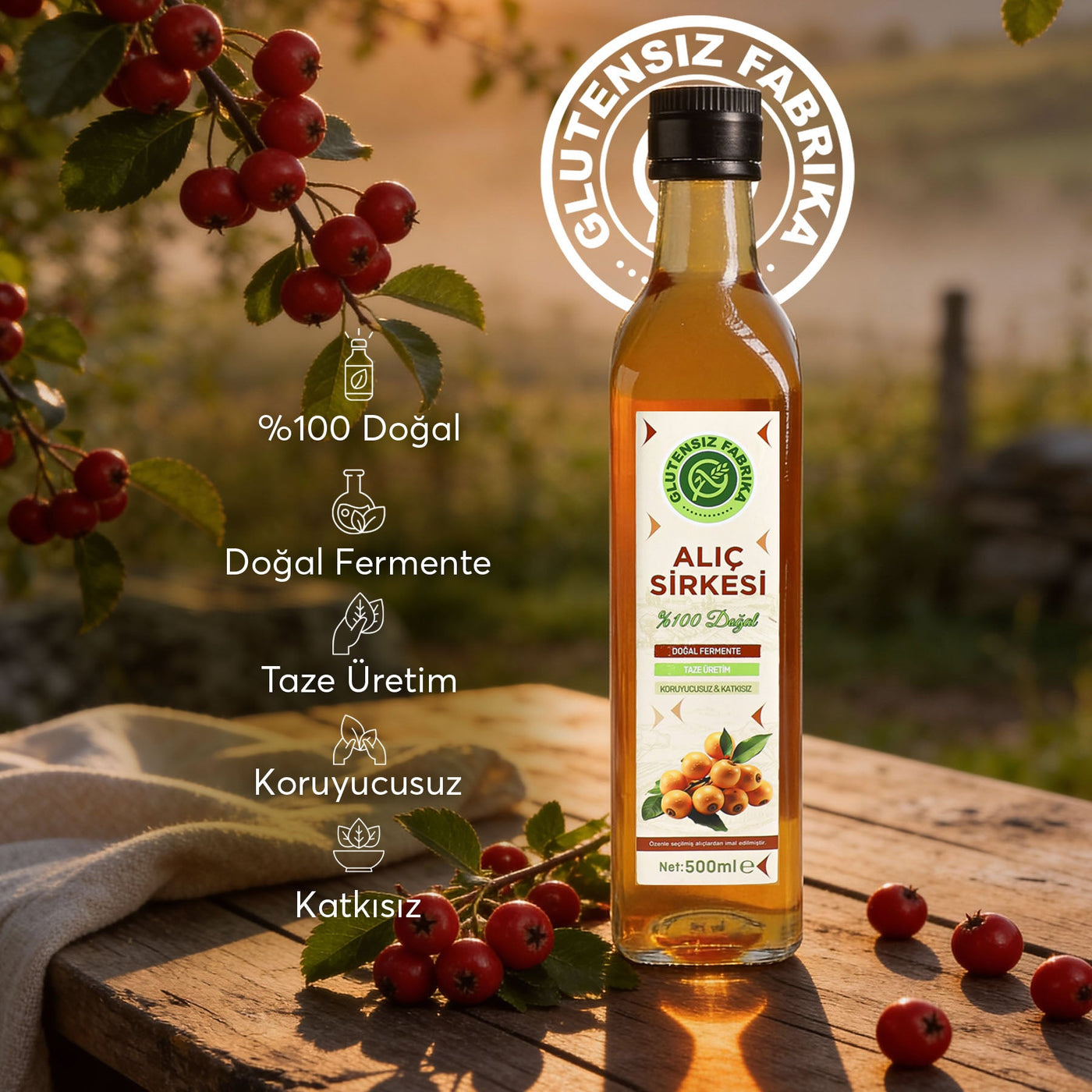 %100 Doğal Alıç Sirkesi 500 ml