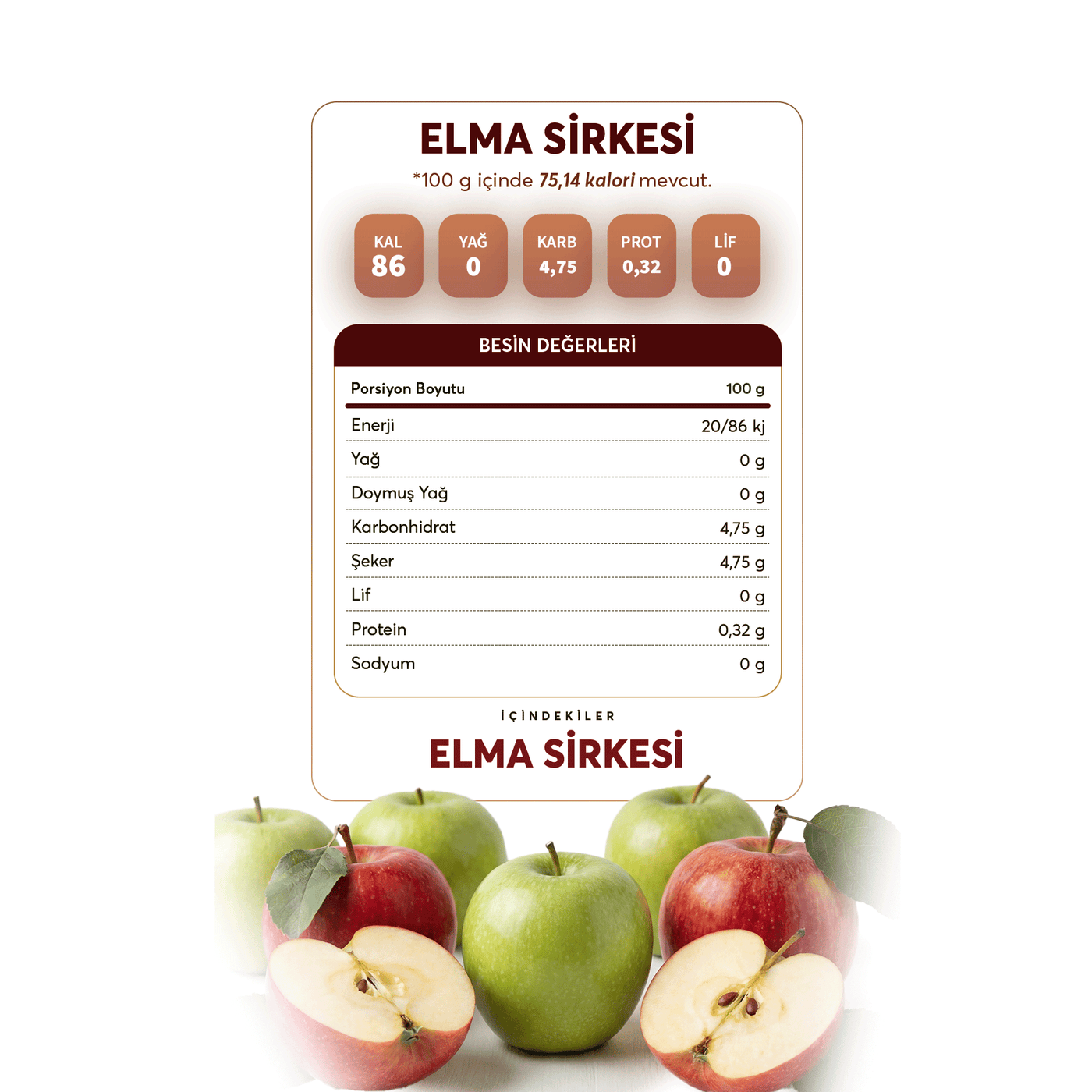 %100 Doğal Elma Sirkesi 500 ml
